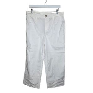 Chicos Womens White Wide Leg Cropped Pants NEW chicos Size 1.5